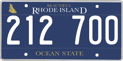 RI license plate 212700