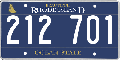 RI license plate 212701