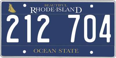 RI license plate 212704