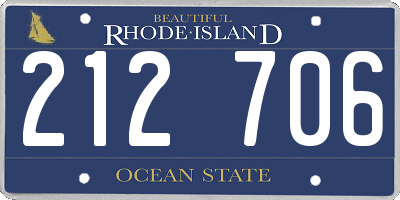 RI license plate 212706