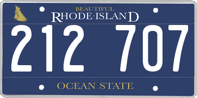 RI license plate 212707