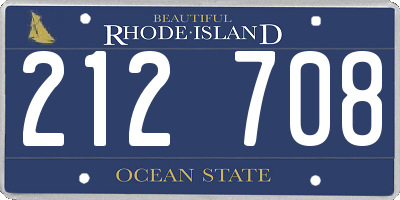 RI license plate 212708