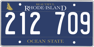 RI license plate 212709