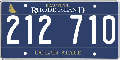 RI license plate 212710