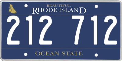 RI license plate 212712