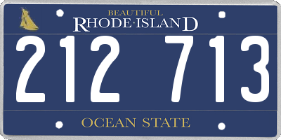 RI license plate 212713