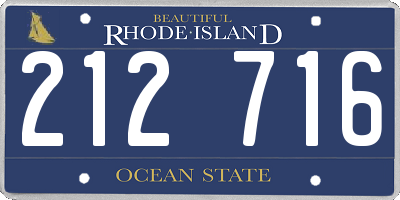 RI license plate 212716