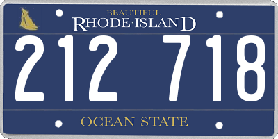RI license plate 212718