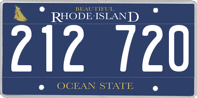 RI license plate 212720
