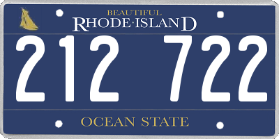 RI license plate 212722