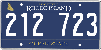 RI license plate 212723
