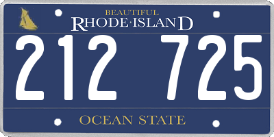 RI license plate 212725