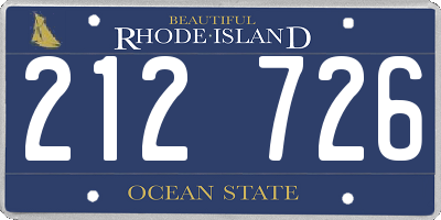 RI license plate 212726