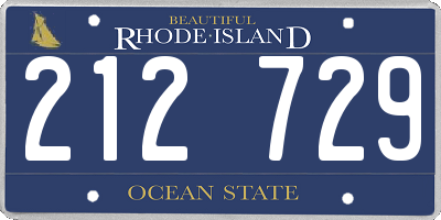 RI license plate 212729