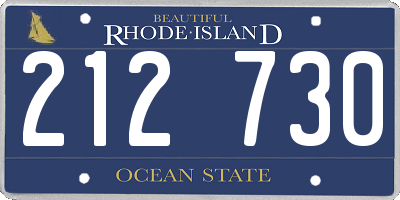 RI license plate 212730