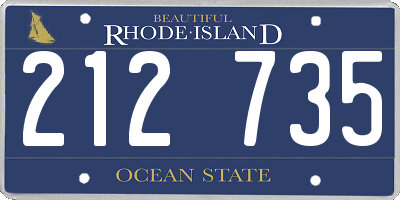 RI license plate 212735