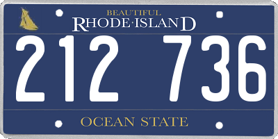 RI license plate 212736