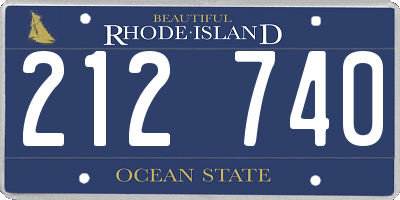 RI license plate 212740