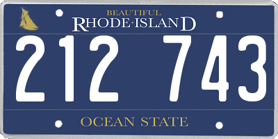 RI license plate 212743