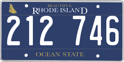 RI license plate 212746