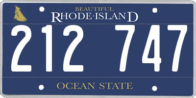 RI license plate 212747