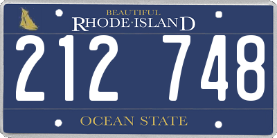 RI license plate 212748