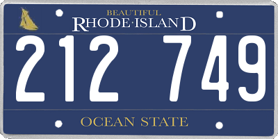 RI license plate 212749
