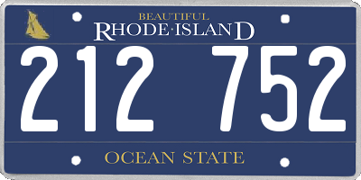 RI license plate 212752