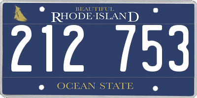 RI license plate 212753