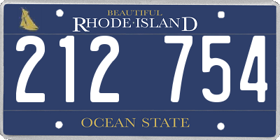 RI license plate 212754