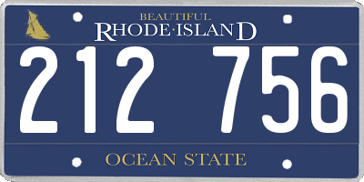 RI license plate 212756