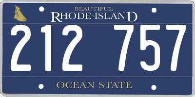 RI license plate 212757