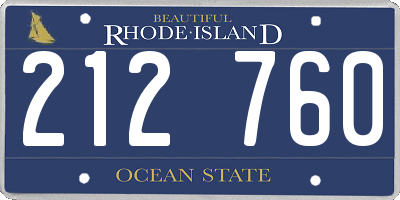 RI license plate 212760