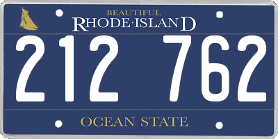 RI license plate 212762