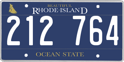 RI license plate 212764