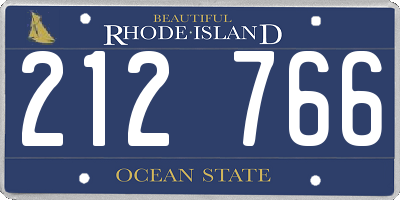 RI license plate 212766