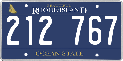 RI license plate 212767