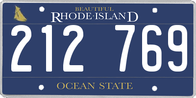 RI license plate 212769
