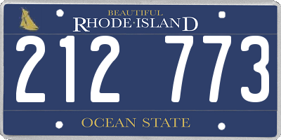 RI license plate 212773