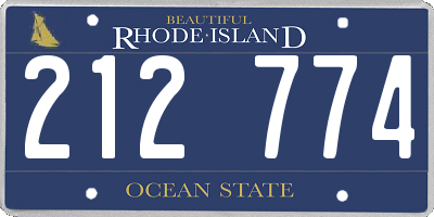 RI license plate 212774