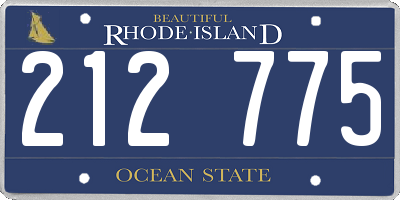 RI license plate 212775