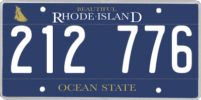 RI license plate 212776