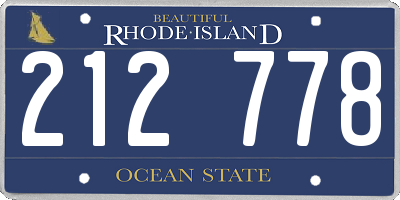RI license plate 212778