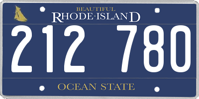 RI license plate 212780