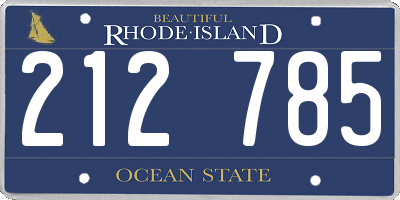 RI license plate 212785