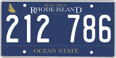 RI license plate 212786
