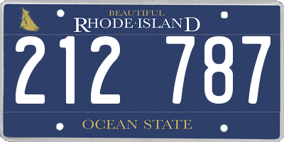 RI license plate 212787
