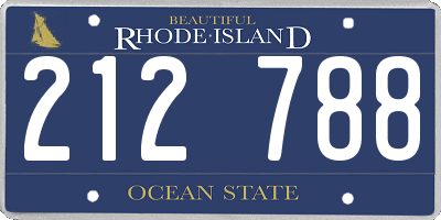 RI license plate 212788