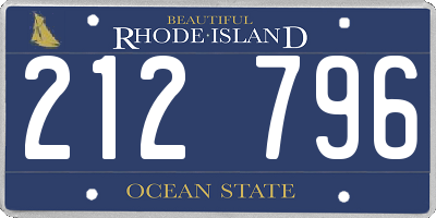 RI license plate 212796