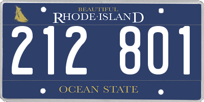 RI license plate 212801